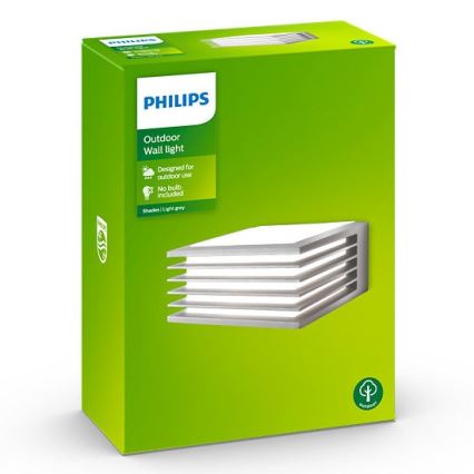 Philips - Außenwandbeleuchtung SHADES 1xE27/15W/230V IP44 grau