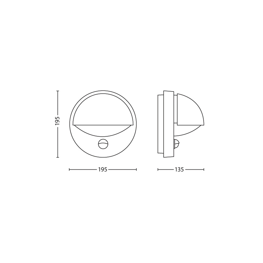 Philips - Außenwandleuchte mit Sensor JUNE 1xE27/12W/230V IP44