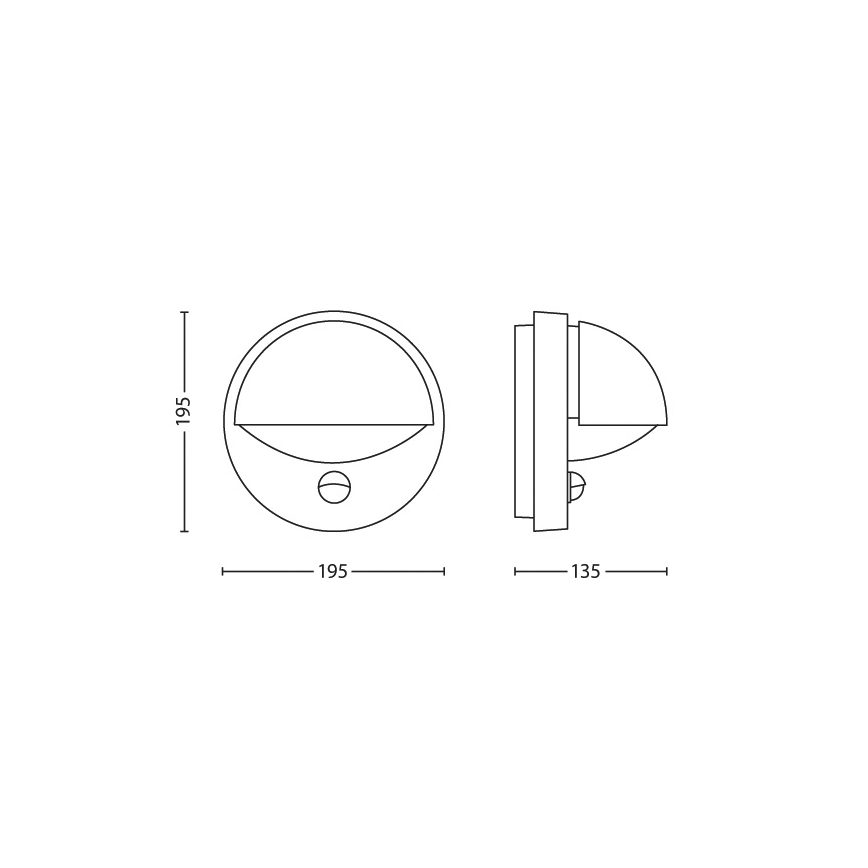 Philips - Außenwandleuchte mit Sensor 1xE27/12W/230V IP44