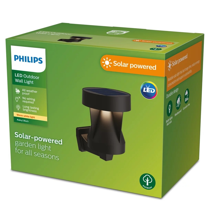 Philips - LED Solar-Wandleuchte AVERY LED/1,8W/3,7V 2600 mAh 2700K IP44
