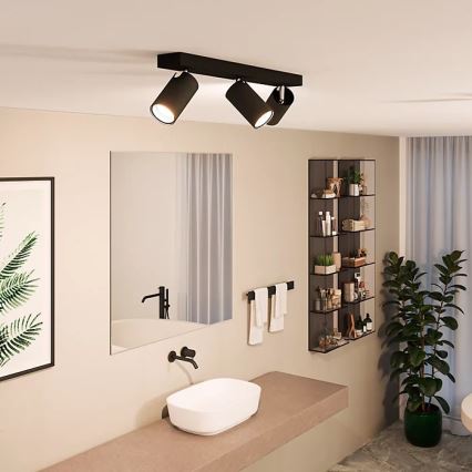 Philips - Badezimmerstrahler IDRIS 3xGU10/5W/230V IP44 schwarz