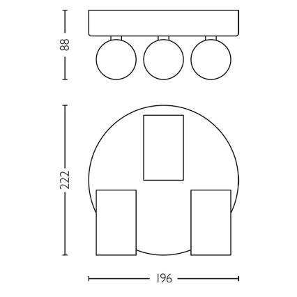 Philips - Badezimmerstrahler IDRIS 3xGU10/5W/230V IP44 schwarz