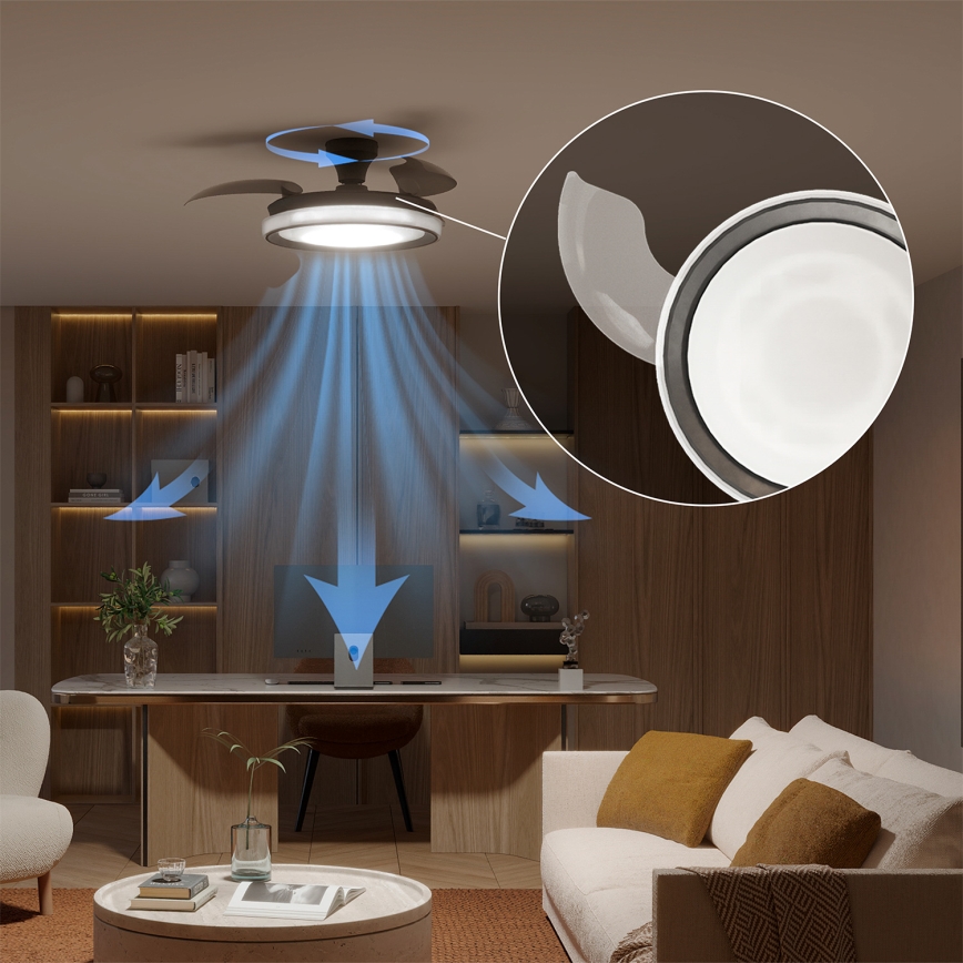 Philips - Dimmbare LED-Deckenleuchte mit Ventilator BLISS LED/35W/230V schwarz + Fernbedienung