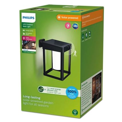 Philips - LED Solar-Wandleuchte mit Bewegungs- und Dämmerungssensor CAMILL LED/1,4W/3,7V 2000 mAh IP44