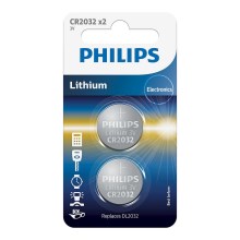 Philips CR2032P2/01B - 2 Stück Lithium Knopfzellen CR2032 MINICELLS 3V