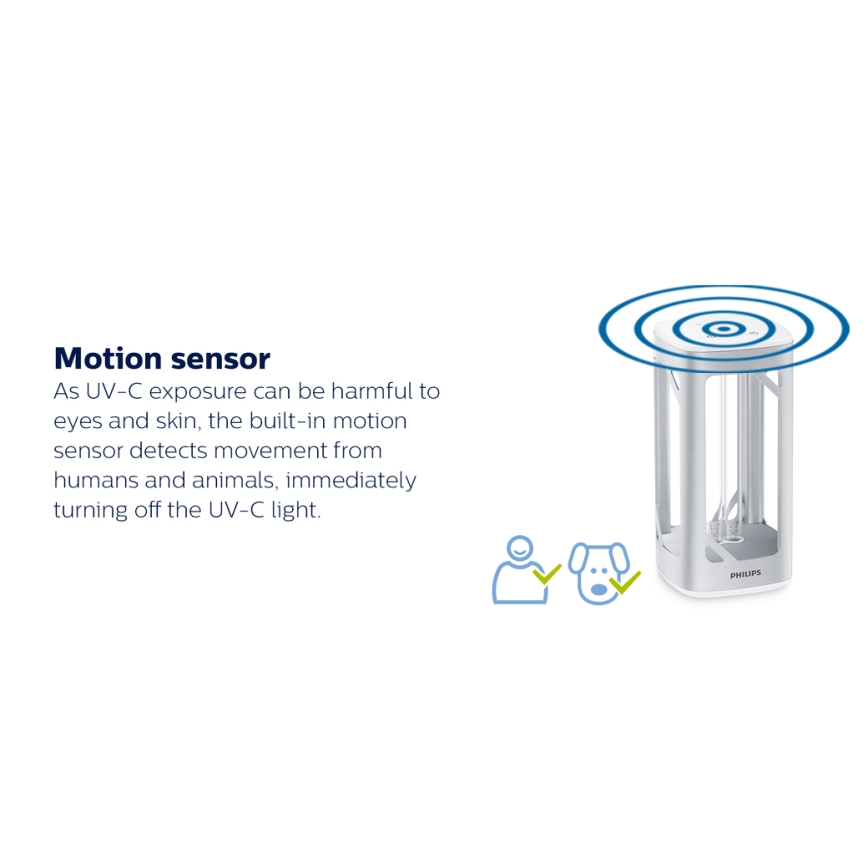 Philips - Desinfektions-Keimtötungslampe mit Sensor UV-C/24W/230V