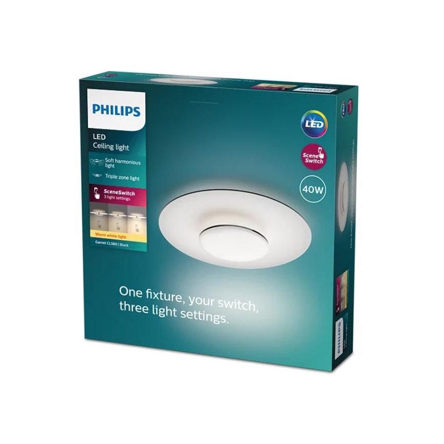 Philips- Dimmbare LED-Deckenleuchte SCENE SWITCH LED/40W/230V 2700K schwarz