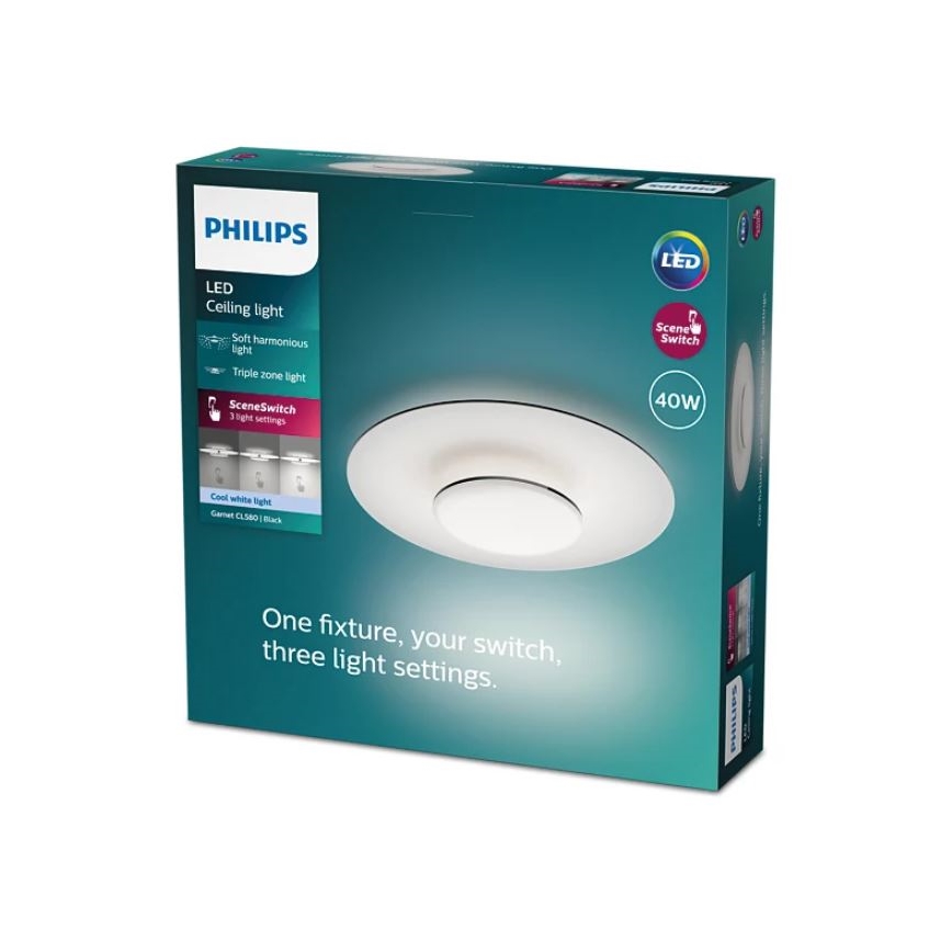 Philips- Dimmbare LED-Deckenleuchte SCENE SWITCH LED/40W/230V 4000K schwarz