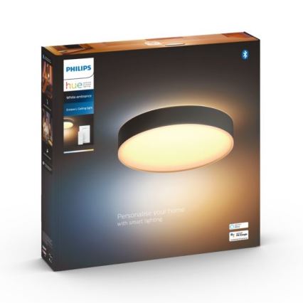 Philips - Dimmbare LED-Deckenleuchte Hue LED/33,5W/230V 2200-6500K d 425 mm schwarz + Fernbedienung