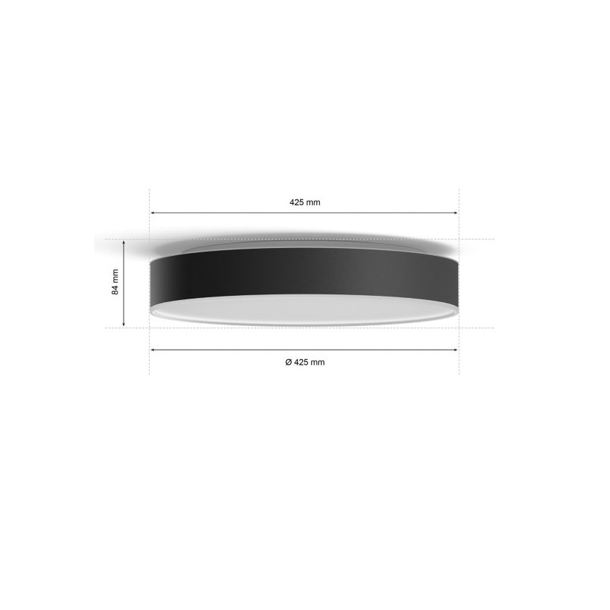 Philips - Dimmbare LED-Deckenleuchte Hue LED/33,5W/230V 2200-6500K d 425 mm schwarz + Fernbedienung