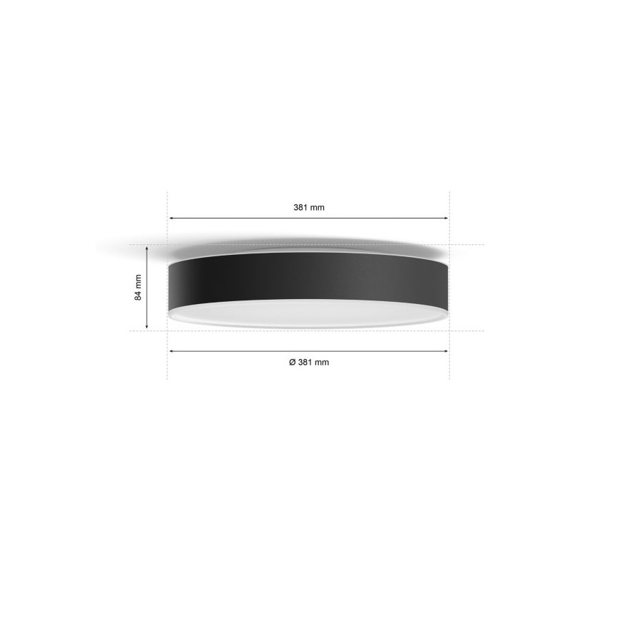 Philips - Dimmbare LED-Deckenleuchte Hue LED/19,2W/230V 2200-6500K d 381 mm schwarz + Fernbedienung