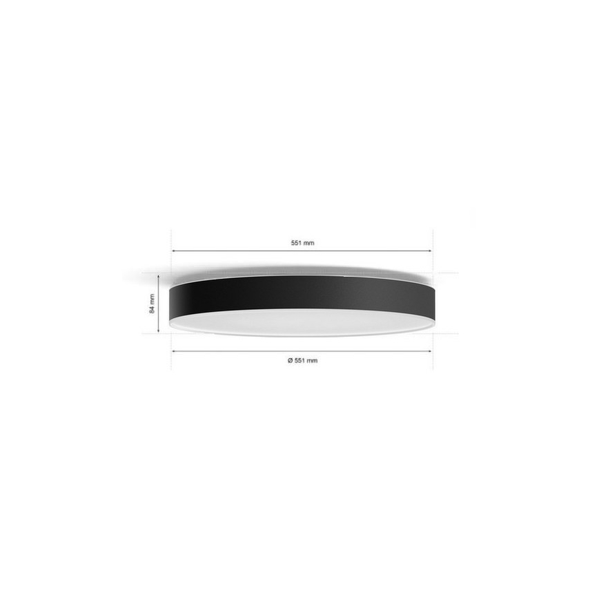 Philips - Dimmbare LED-Deckenleuchte Hue LED/48W/230V 2200-6500K d 551 mm schwarz + Fernbedienung