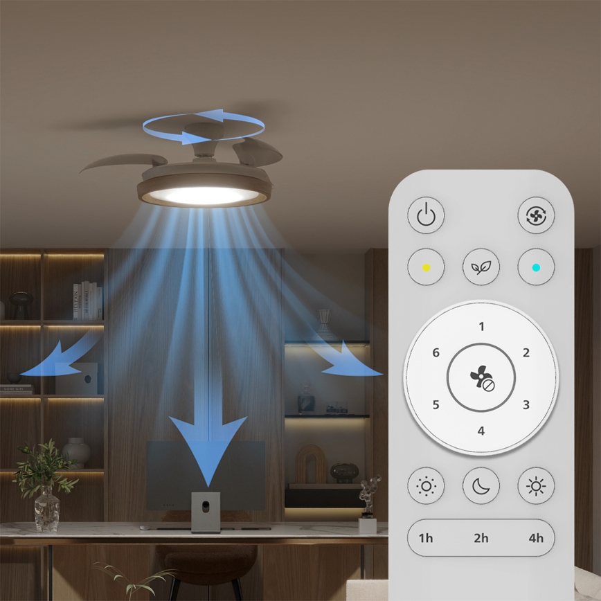 Philips - dimmbare LED-Deckenleuchte mit Ventilator BLISS LED/35W/230V braun + Fernbedienung