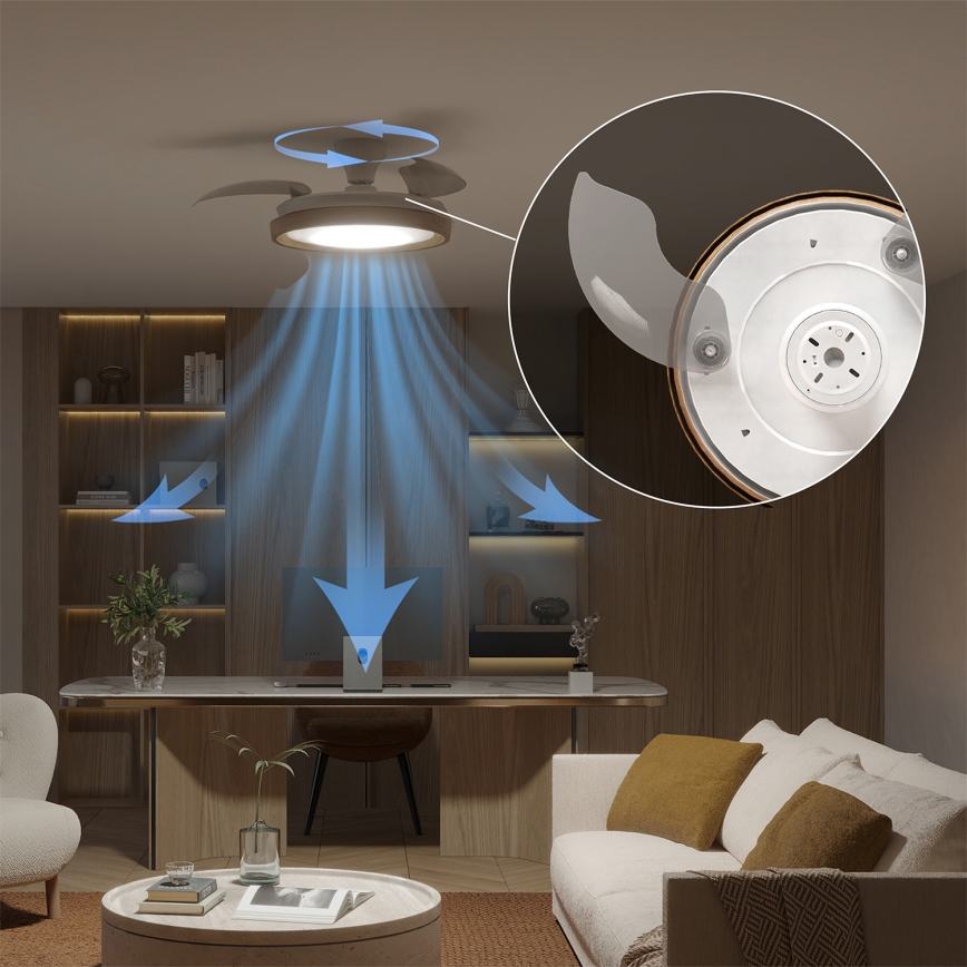 Philips - dimmbare LED-Deckenleuchte mit Ventilator BLISS LED/35W/230V braun + Fernbedienung