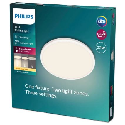 Philips - Dimmbare LED-Deckenleuchte SCENE SWITCH LED/22W/230V d 40 cm 2700K weiß