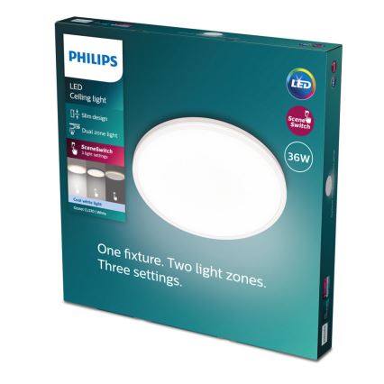 Philips - Dimmbare LED-Deckenleuchte SCENE SWITCH LED/36W/230V d 50 cm 4000K weiß