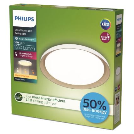 Philips - Dimmbare LED-Deckenleuchte PEBBLO SCENE SWITCH LED/10W/230V 2700K weiß
