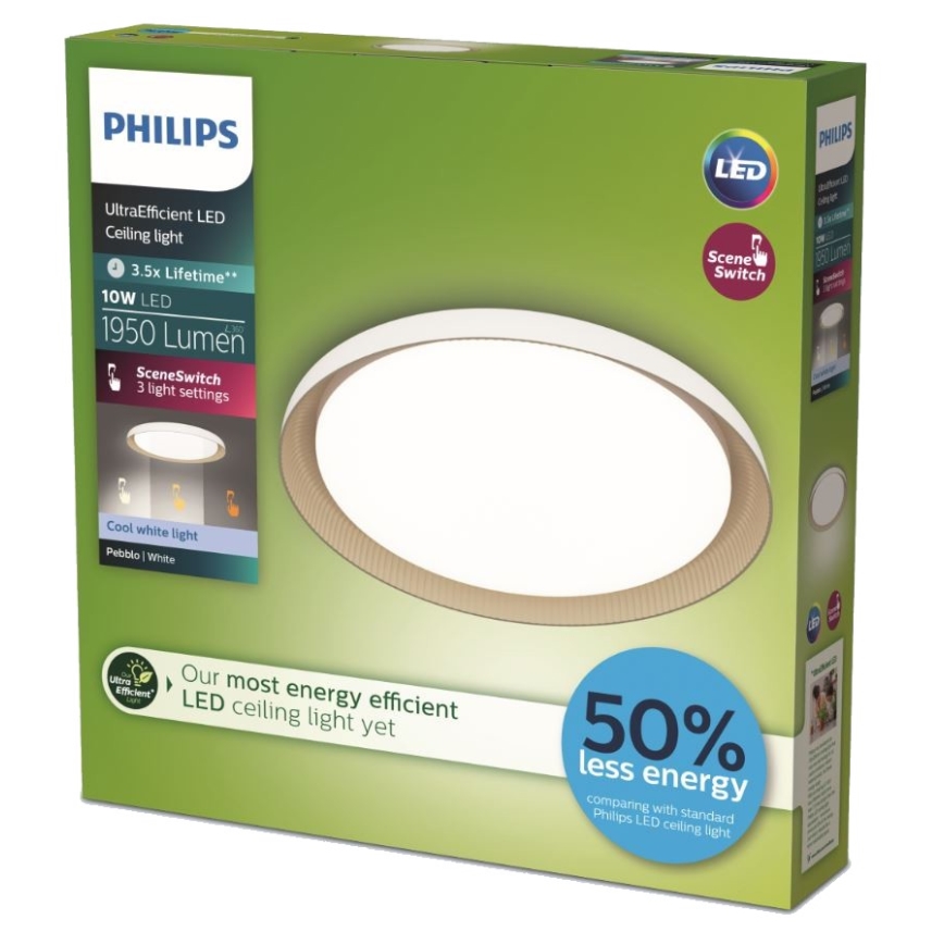Philips - Dimmbare LED-Deckenleuchte PEBBLO SCENE SWITCH LED/10W/230V 4000K weiß