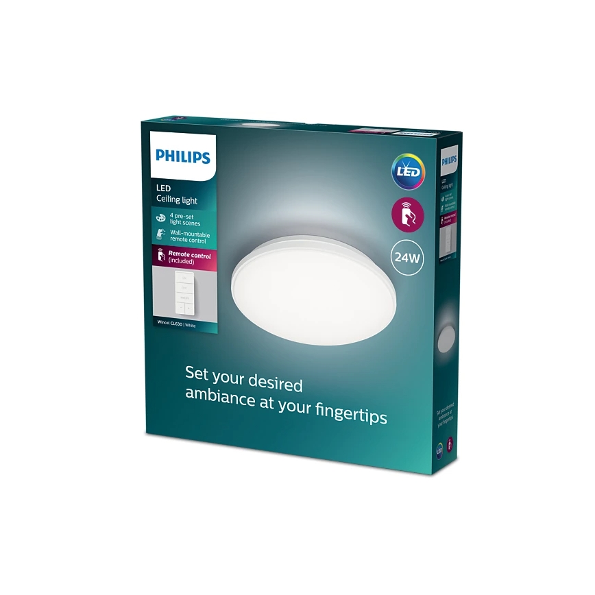 Philips - Dimmbare LED-Deckenleuchte LED/24W/230V 2700-6500K + Fernbedienung