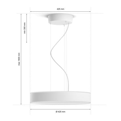 Philips - Dimmbare LED-Hängeleuchte an Schnur Hue LED/33,5W/230V 2200-6500K weiß + Fernbedienung