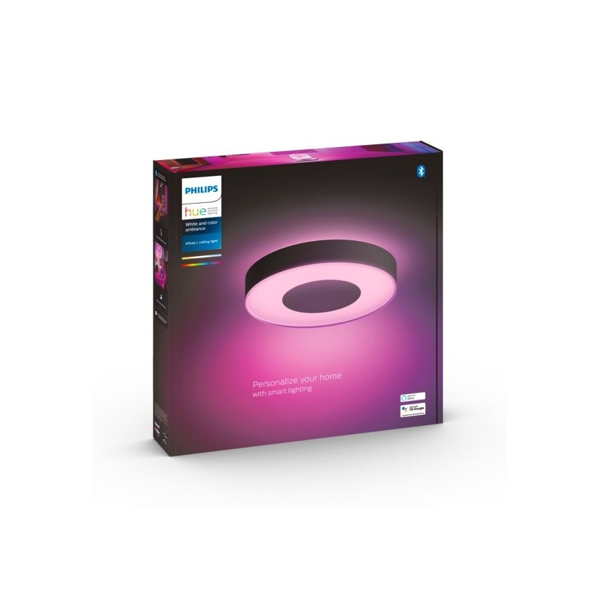 Philips - Dimmbare LED-RGB-Deckenleuchte Hue INFUSE LED/52,5W/230V 2000-6500K d. 425 mm schwarz