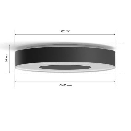 Philips - Dimmbare LED-RGB-Deckenleuchte Hue INFUSE LED/52,5W/230V 2000-6500K d. 425 mm schwarz