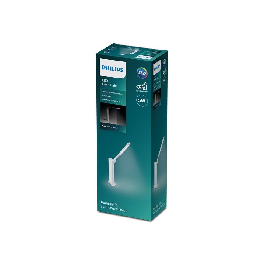 Philips - Dimmbare LED-Tischleuchte AMBER LED/5W/5V weiß