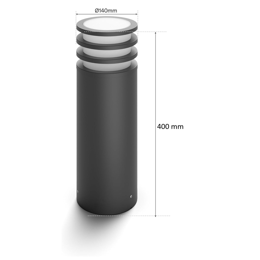 Philips - LED RGB dimmbare Außenleuchte Hue LUCCA 1xE27/8,1W/230V 40 cm 1000-20000K IP44