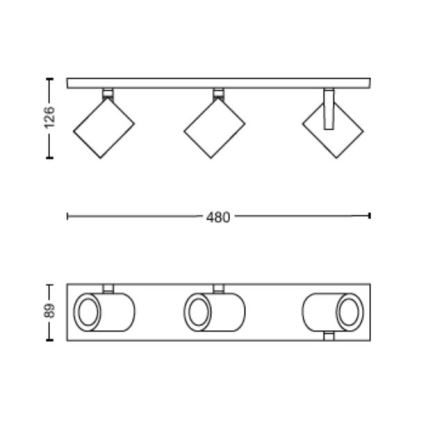 Philips - Dimmbarer LED-RGBW-Strahler Hue ARGENTA 3xGU10/4,2W/230V 2000-6500K