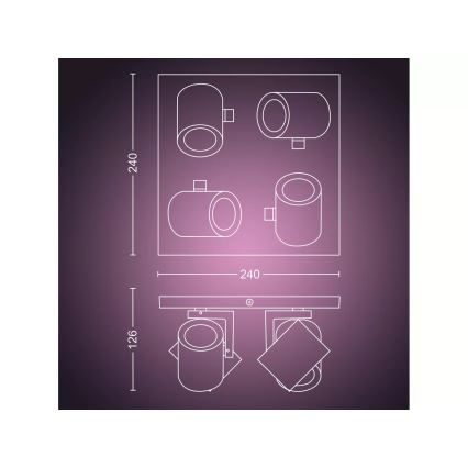 Philips - Dimmbarer LED-RGBW-Strahler Hue ARGENTA 4xGU10/4,2W/230V 2000-6500K