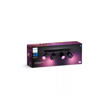 Philips - Dimmbarer LED-RGBW-Strahler Hue FUGATO 4xGU10/4,2W/230V 2000-6500K schwarz