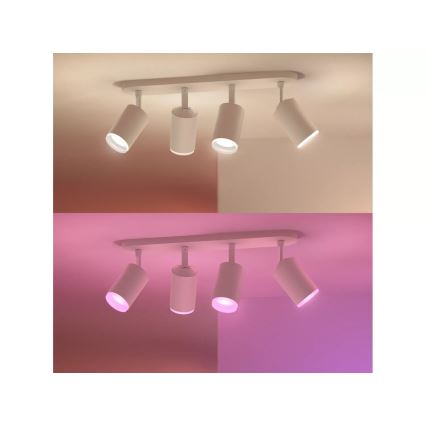 Philips - Dimmbarer LED-RGBW-Strahler Hue FUGATO 4xGU10/4,2W/230V 2000-6500K weiß