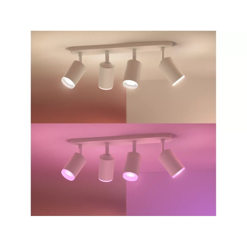 Philips - Dimmbarer LED-RGBW-Strahler Hue FUGATO 4xGU10/4,2W/230V 2000-6500K weiß
