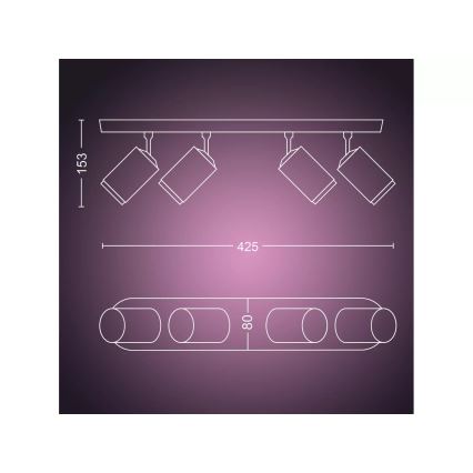 Philips - Dimmbarer LED-RGBW-Strahler Hue FUGATO 4xGU10/4,2W/230V 2000-6500K weiß