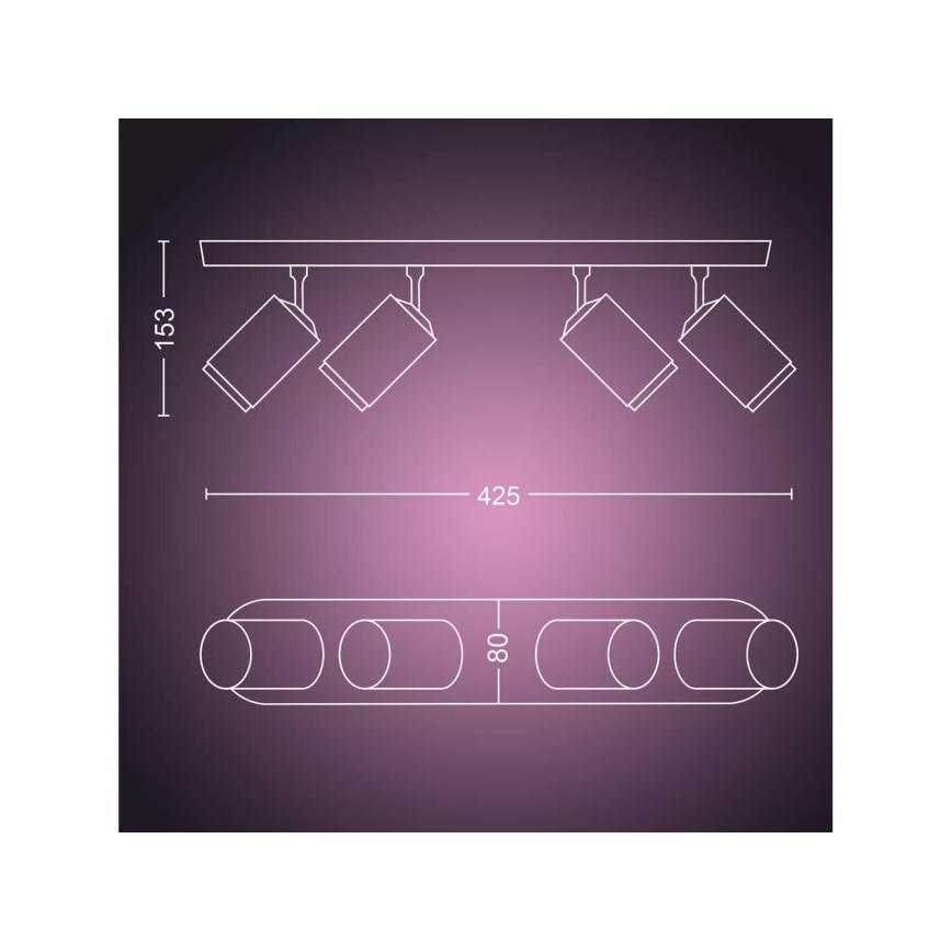 Philips - Dimmbarer LED-RGBW-Strahler Hue FUGATO 4xGU10/4,2W/230V 2000-6500K weiß