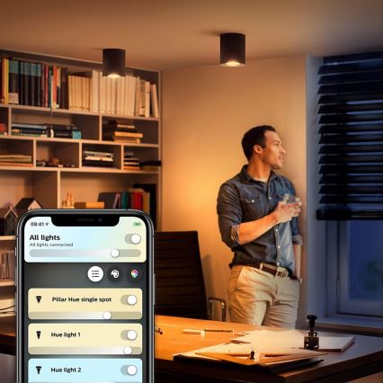 Philips - Dimmbarer LED-Strahler Hue PILLAR 1xGU10/4,2W/230V 2200-6500K schwarz