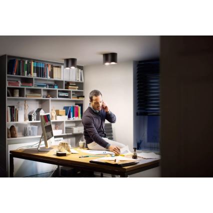 Philips - Dimmbarer LED-Strahler Hue PILLAR 2xGU10/4,2W/230V 2200-6500K + Fernbedienung schwarz