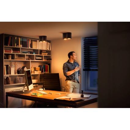 Philips - Dimmbarer LED-Strahler Hue PILLAR 2xGU10/4,2W/230V 2200-6500K + Fernbedienung schwarz