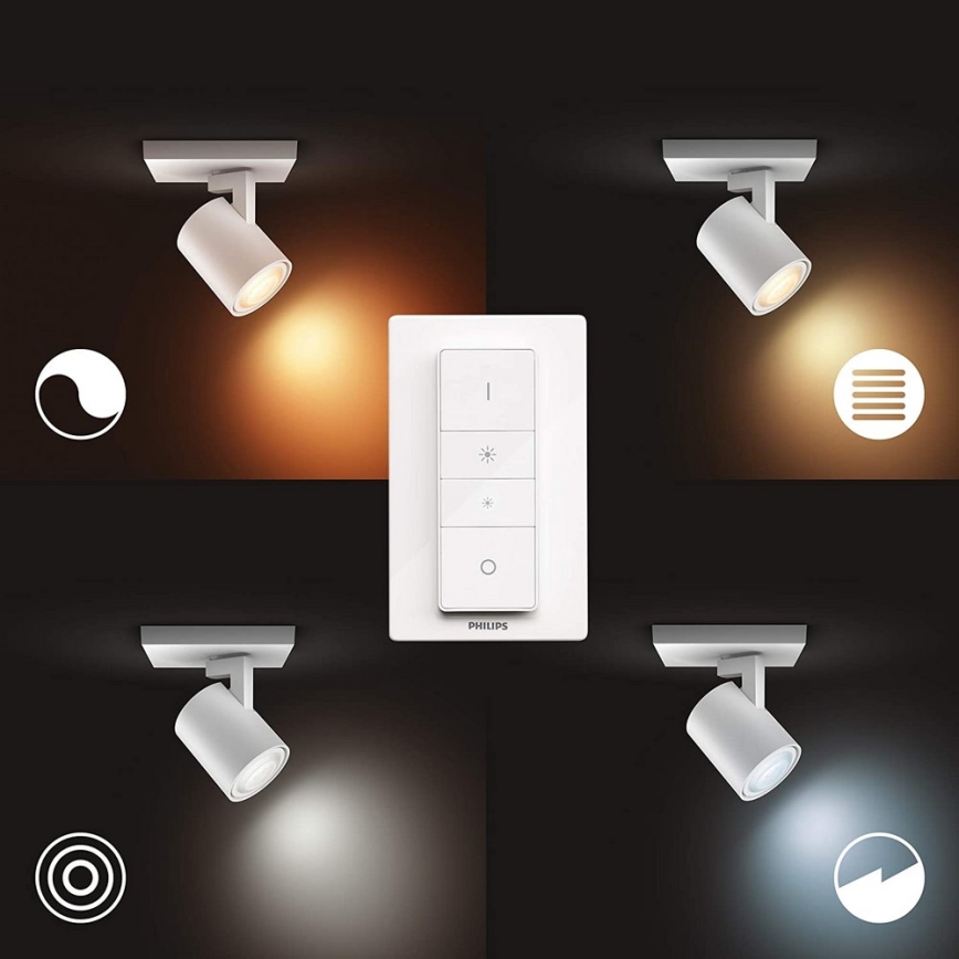 Philips - Dimmbarer LED-Strahler Hue RUNNER 1xGU10/4,2W/230V 2200-6500K + Fernbedienung weiß