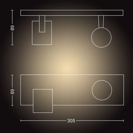 Philips - Dimmbarer LED-Strahler Hue RUNNER 2xGU10/4,2W/230V 2200-6500K + Fernbedienung schwarz