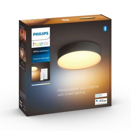 Philips - Dimmbare LED-Deckenleuchte Hue LED/9,6W/230V 2200-6500K d 261 mm schwarz + Fernbedienung