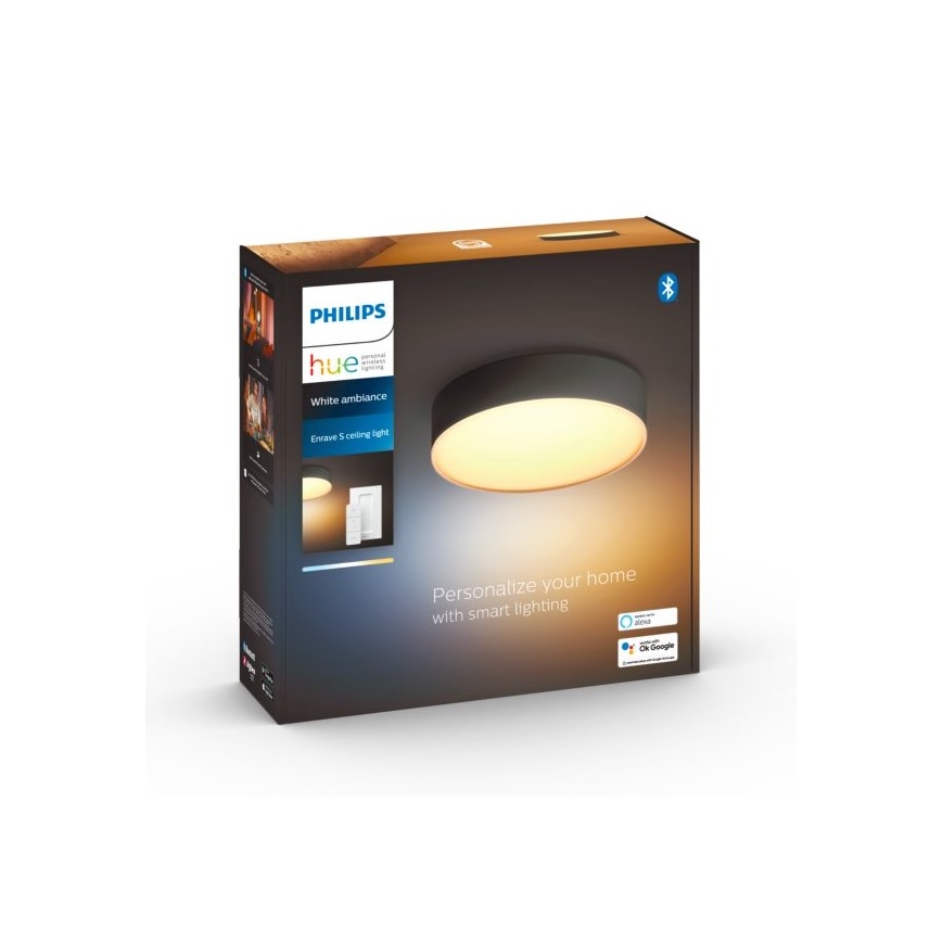 Philips - Dimmbare LED-Deckenleuchte Hue LED/9,6W/230V 2200-6500K d 261 mm schwarz + Fernbedienung