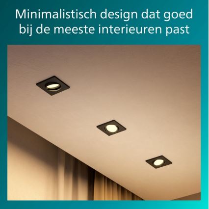 Philips - Einbauleuchte PERIDOT 1xGU10/7W/230V schwarz