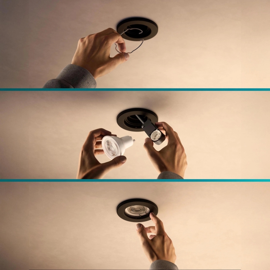 Philips - Einbauleuchte PERIDOT 1xGU10/7W/230V schwarz