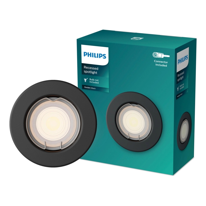 Philips - Einbauleuchte PERIDOT 1xGU10/7W/230V schwarz