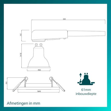 Philips - Einbauleuchte PERIDOT 1xGU10/7W/230V silber