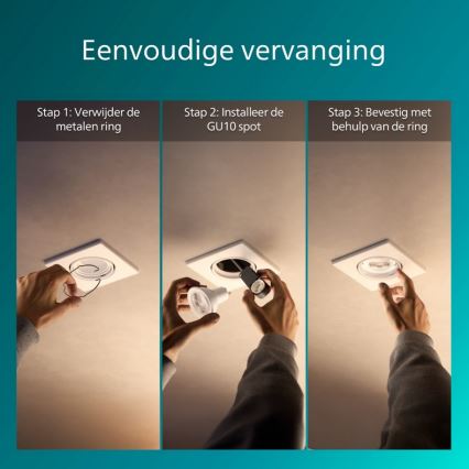 Philips - Einbauleuchte PERIDOT 1xGU10/7W/230V weiß