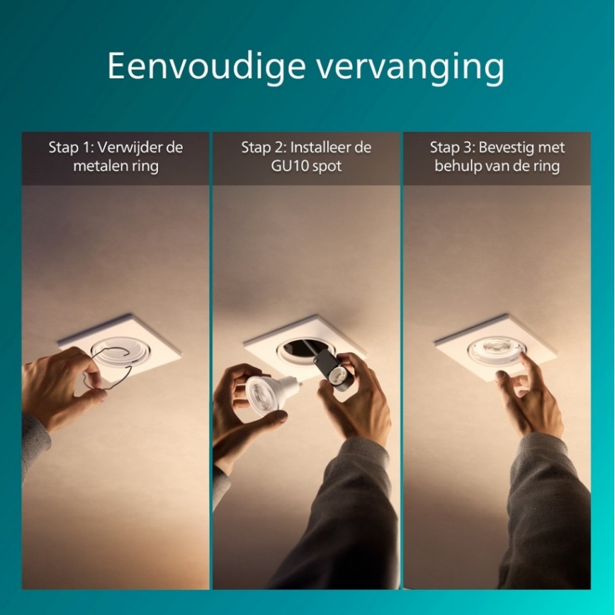 Philips - Einbauleuchte PERIDOT 1xGU10/7W/230V weiß