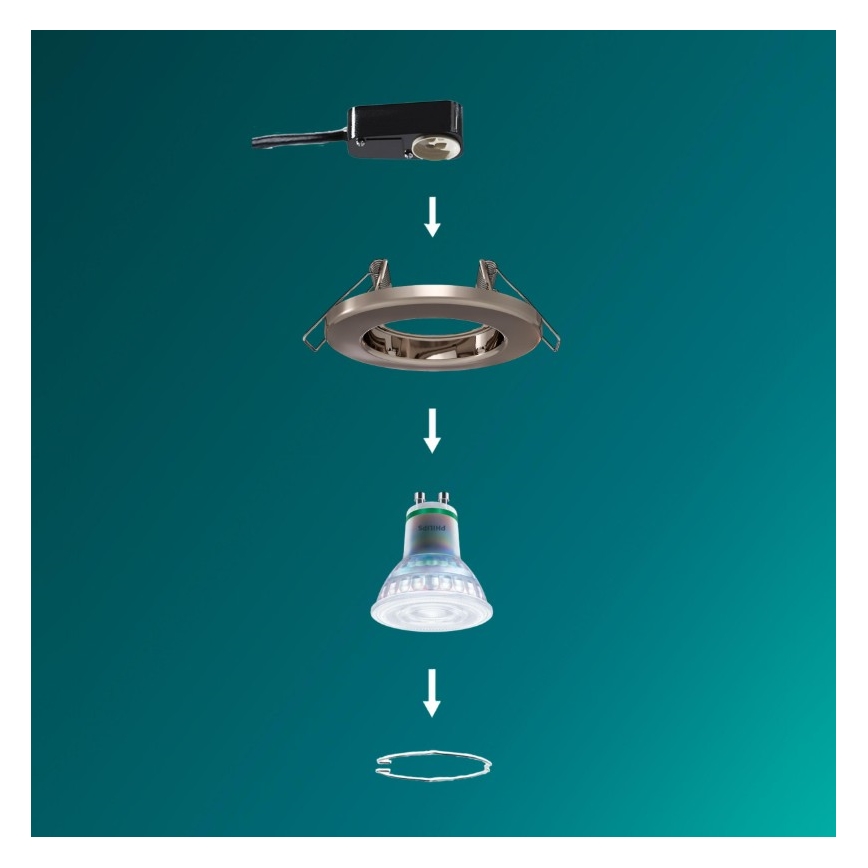 Philips - Einbaustrahler PERIDOT 1xGU10/7W/230V silberfarben