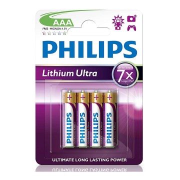 Philips FR03LB4A/10 - 4 Stück Lithium Batterien AAA LITHIUM ULTRA 1,5V 800mAh